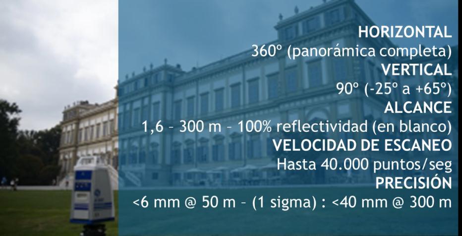 Especificaciones técnicas X300 PRINCIPALES ESPECIFICACIONES Alcance:1,6 300 m, 100% reflectividad (en blanco) Campo de visión: Horizontal-360º (panorámica) Vertical-90º (-25 a +65) Velocidad escaneo: