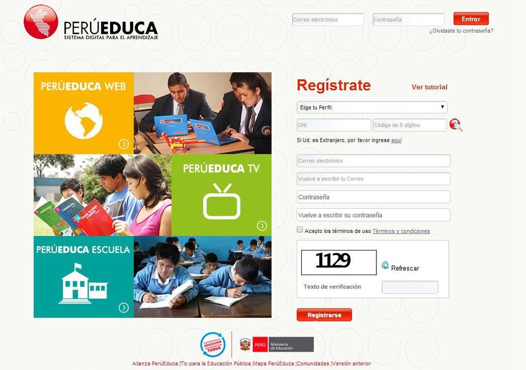 Desde el navegador, ingresa al Sistema Digital para el Aprendizaje PerúEduca. En la barra de direcciones escribe: www.