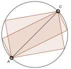ángulos de 45º, los que comparte con los triángulos rectos e isósceles ABC y ABD.