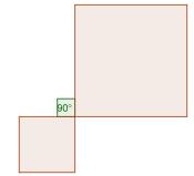 Dibujamos un cuadrado cuyo lado está dado por los vértices de los cuadrados dados, sobre el