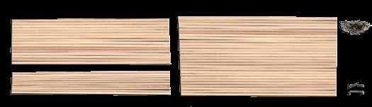 madera, puedes usar tinción de madera para resaltar los detalles, como las cintas (derecha). Debes decidirlo ahora.