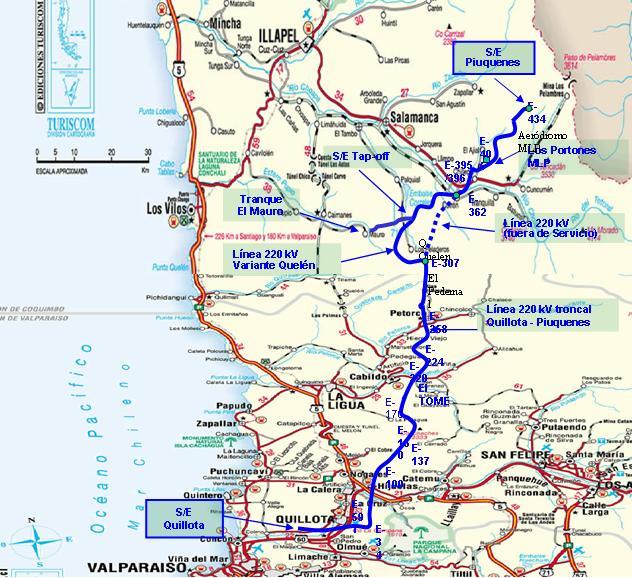 Proyectos en ejecución Monitoreo línea por GPRS Los puntos de monitoreo acordados son los siguientes: Sector Túnel La Calavera (cota 1100 msnm, Km 11)
