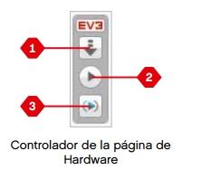 Área Del Hardware La Página de Hardware proporciona información variada acerca del Bloque EV3.