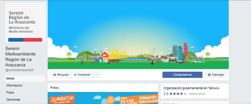 Facebook FanPage Se actualizó la gráfica del fanpage Seremi Medio Ambiente Región de La Araucanía.