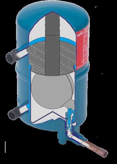 OUB: Separador de Aceite El separador de aceite de tipo OUB ha sido diseñado para usarse en todo tipo de instalaciones de refrigeración en las que es necesario que el aceite del compresor