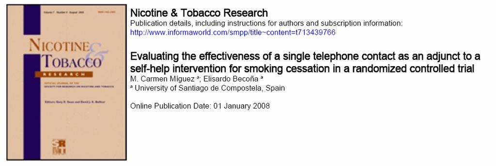 Nicotine & Tobacco Research