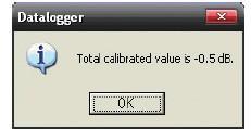 Pulse "OK". La calibración ha terminado cuando aparezca "Total calibrated value is -0.5dB" El rango del valor de calibración total llega de -12.