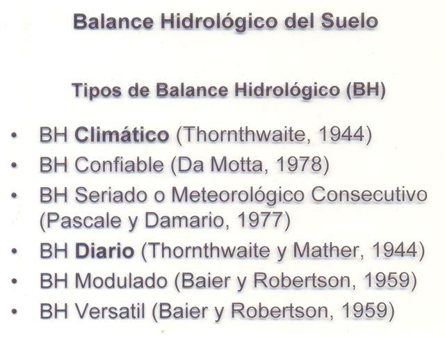 BALANCE HIDROLÓGICO Datos necesarios: 1.- Precipitación 2.