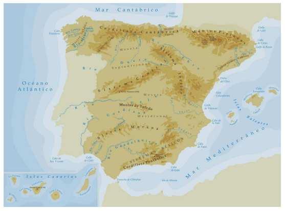 TEMA 2 GEOGRAFÍA FÍSICA DE ESPAÑA 1. Localización de la Península Ibérica España está situada en el extremo suroccidental del continente europeo.