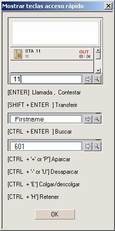Acceso rápido (para trabajar con teclado): le muestra las teclas de acceso rápido que tiene configuradas A.