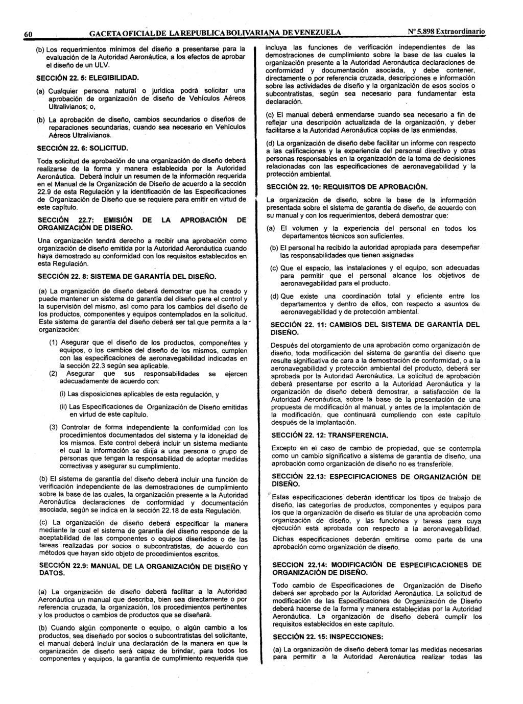60 GACETA OFICIAL DE LA REPU BLIC ABQLIVARIANA PE VENEZUELA N 5.