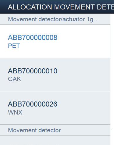 ABB-free@home Puesta en servicio Identificación sobre el número de serie L Movement detector / actuator PET ABB700000008 Mov-detect. flushm. R A Fig.