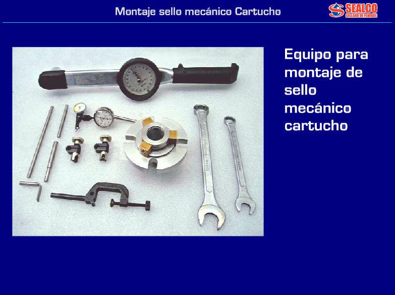 3. MONTAJE DEL SELLO MECANICO 3.1 Consulte el plano de montaje que va incluido en el sello mecánico para asegurarse de que las dimensiones especificadas corresponden a las existentes en el equipo. 3.2 Maneje con cuidado el sello mecánico.
