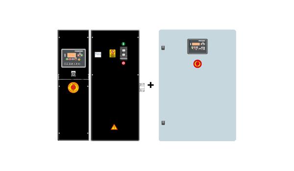CUADROS DE CONTROL AS5 + CC2 Cuadro automático CON conmutación y CON control de red. La visualización estará en el grupo y en el armario.