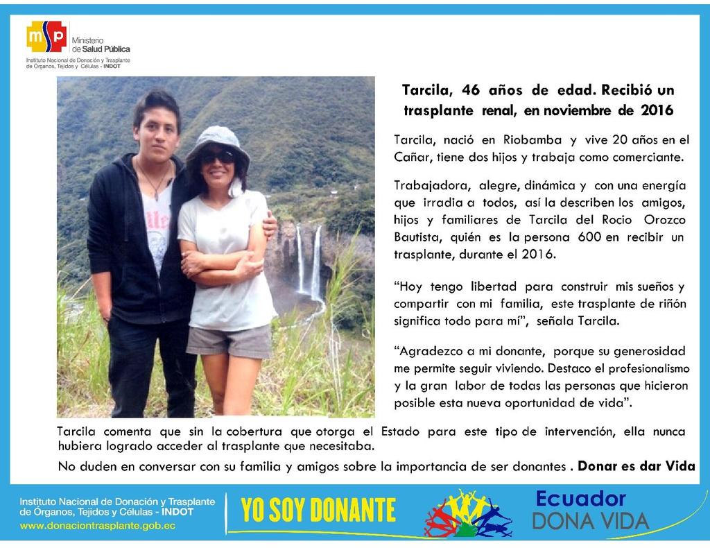 INTRODUCCION En el Ecuador, testimonios como el de Tarcila, son cada vez más frecuentes gracias al trabajo coordinado de los hospitales de la Red Pública y Complementaria de Salud, a esto se suma la