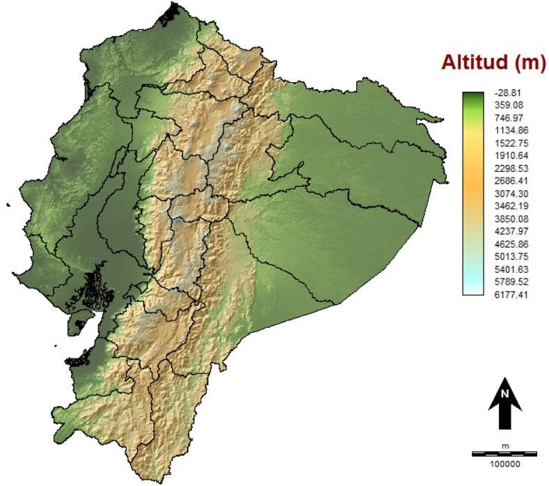 Familiarización con TerrSet Ejercicio : preparar una composición cartográfica de la altitud de Ecuador (archivo.