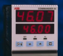 COMMANDER 50 Controller/Alarm Unit Specification DataFile High visibility dual 4-digit display shows set point and process variable Standard relay or logic control output simple time proportioning or