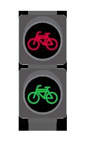SEÑALES PARA CICLISTAS Los semáforos para ciclistas (con la silueta de la bicicleta) se refieren no solamente a bicicletas y otros ciclos, sino también a ciclomotores.