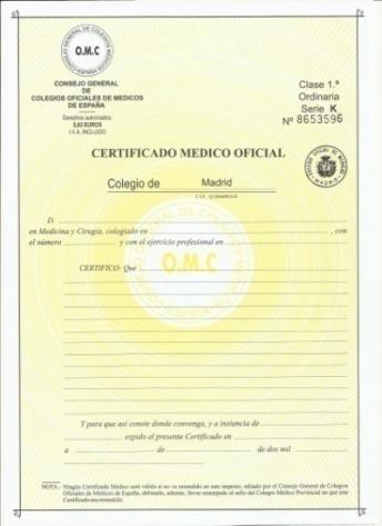 3 (Certificado médico oficial) o en condiciones extremas de calor.