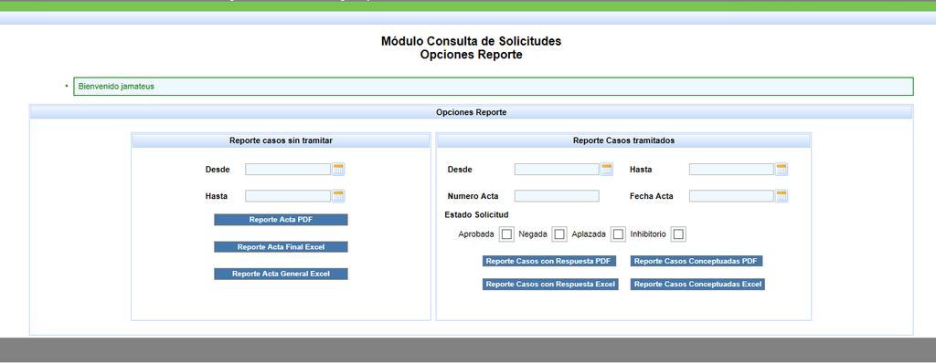 REPORTES El módulo de Opciones Reporte, permite generar reportes masivos más detallados y en dos tipos de formato diferentes.