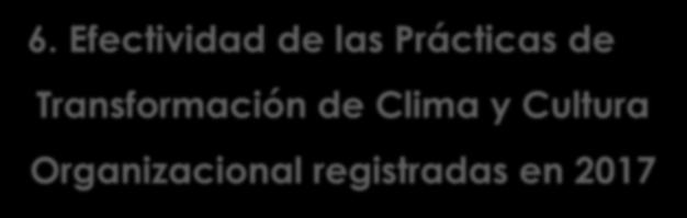 Encuesta de Clima y Cultura Organizacional 2018 CLIMA Y CULTURA ORGANIZACIONAL 2017 6.