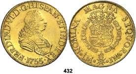429 1758. Sevilla. JV. 1/2 escudo. (Cal. 275). Escasa. MBC/MBC+. Est. 200............. 125, 430 1759. Sevilla. JV. 1/2 escudo. (Cal. 276).