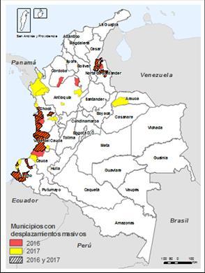 Boletín Humanitario Colombia En la región Pacífica, preocupa la recurrencia de eventos de desplazamientos en algunos municipios, lo que afecta las capacidades locales de respuesta de las autoridades,