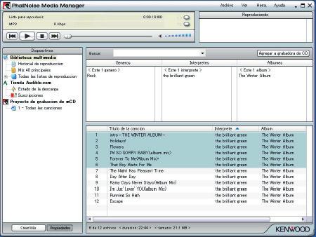 2 PREPARATIVOS Creación de un disco mcd (ACDrive) Cree un disco mcd (ACDrive) utilizando Media Manager para reproducir las canciones deseadas en un receptor de CD KENWOOD con ACDrive.