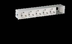ACABADO -30-38 Blanco Negro -33 Aluminio 44503000 45503000* -30-38 -33-30 -38-33 Kit personalizable para dentro de la mesa con tapa, precableado con 3 bases de enchufe y huecos para soluciones