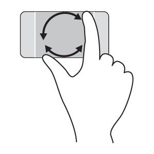 Rotación (sólo en algunos modelos) La rotación le permite girar elementos tales como fotos. Coloque dos dedos separados en el TouchPad.