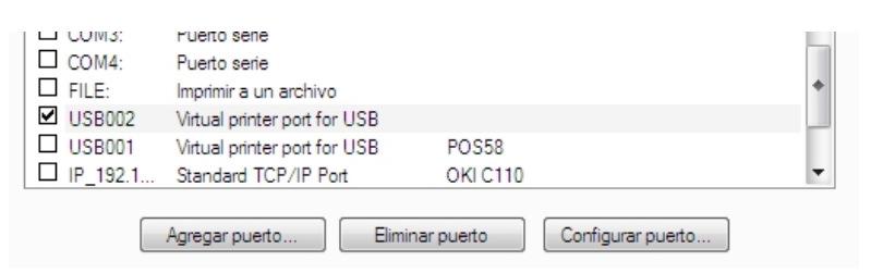De tal forma que, si aparecen varios puertos USB libres puede ser que la impresora no esté seleccionado en el puerto correcto.