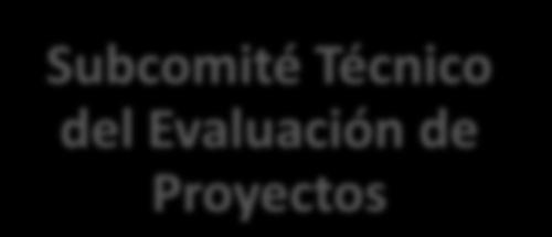 Subcomité Técnico del Evaluación de Proyectos Es el órgano especializado que apoya al Comité Técnico en el