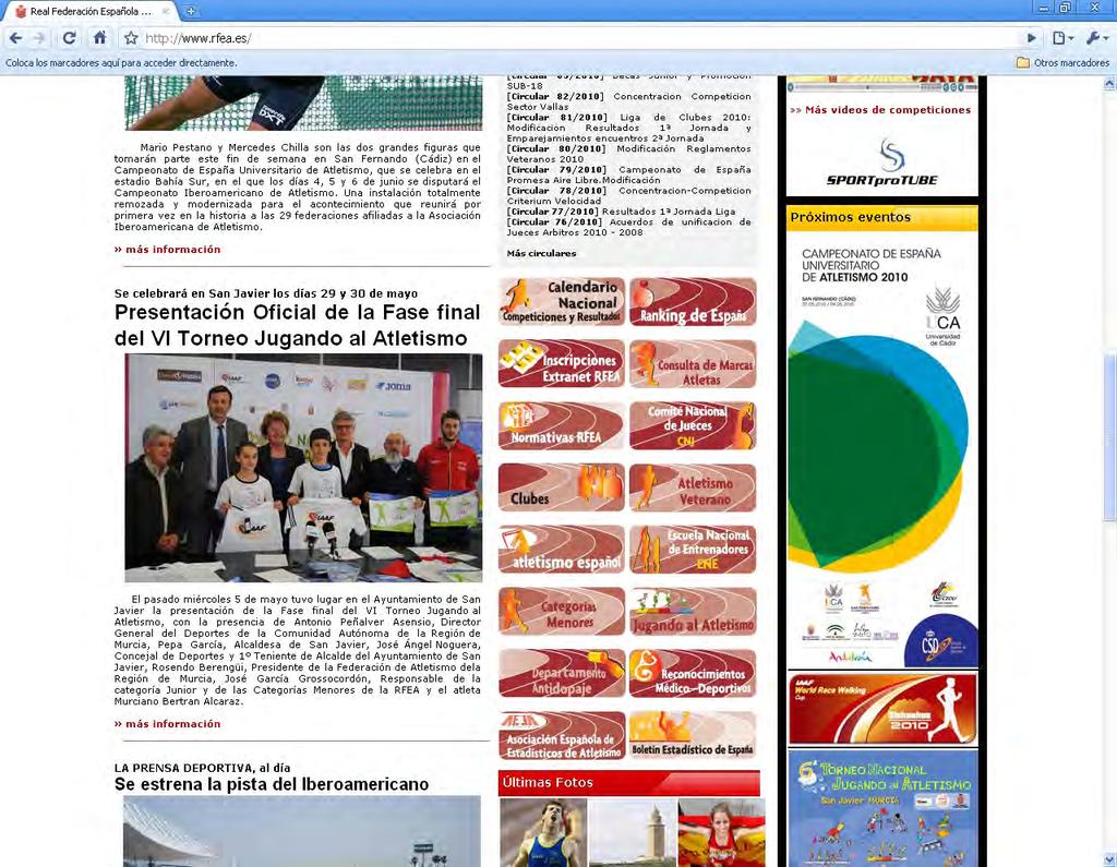 Se ha activado en la página Web de la Real Federación Española de Atletismo el apartado de inscripciones en pruebas Autonómicas.