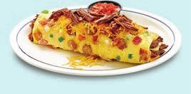 SUSTANCIOSOS omelettes Omelettes incluyen tu elección de: Buttermilk Pancakes 3 orden regular 2 porción