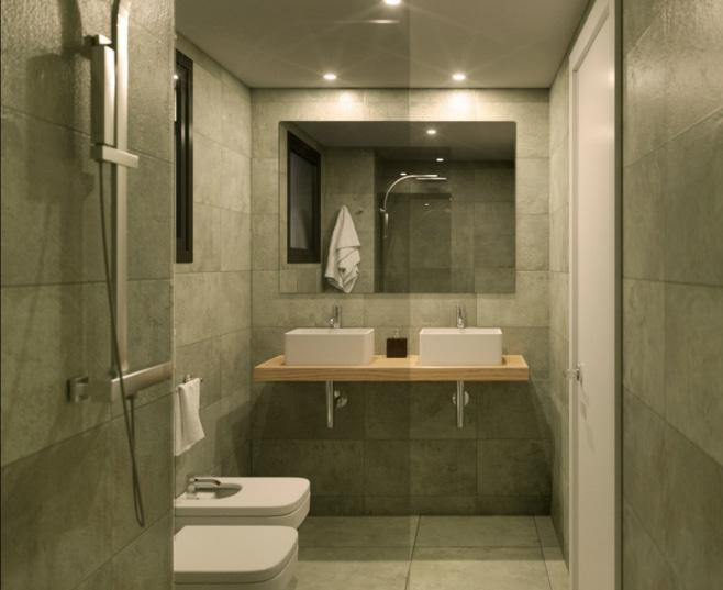 Sistema de acabados Baños En baños, el revestimiento de paredes y el pavimento se realizará con plaqueta de gres de primera