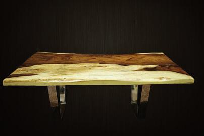 MESA DE COMEDOR Dining Table Mesa de comedor en madera de parota de una