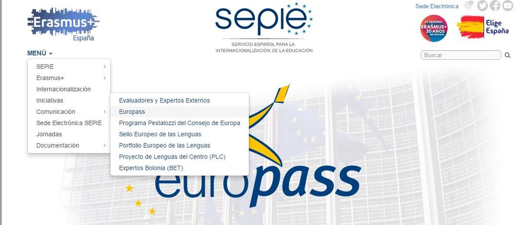 Sitio Web Europass www.sepie.