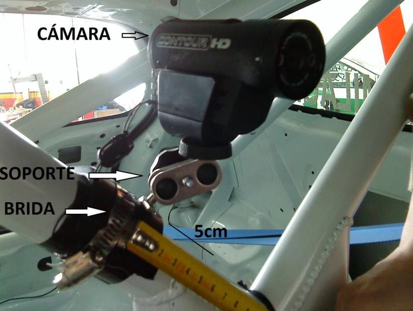 Ilustración 1: Colocación de la cámara La orientación de éstas debe ser hacia delante y paralela al eje longitudinal del vehículo.
