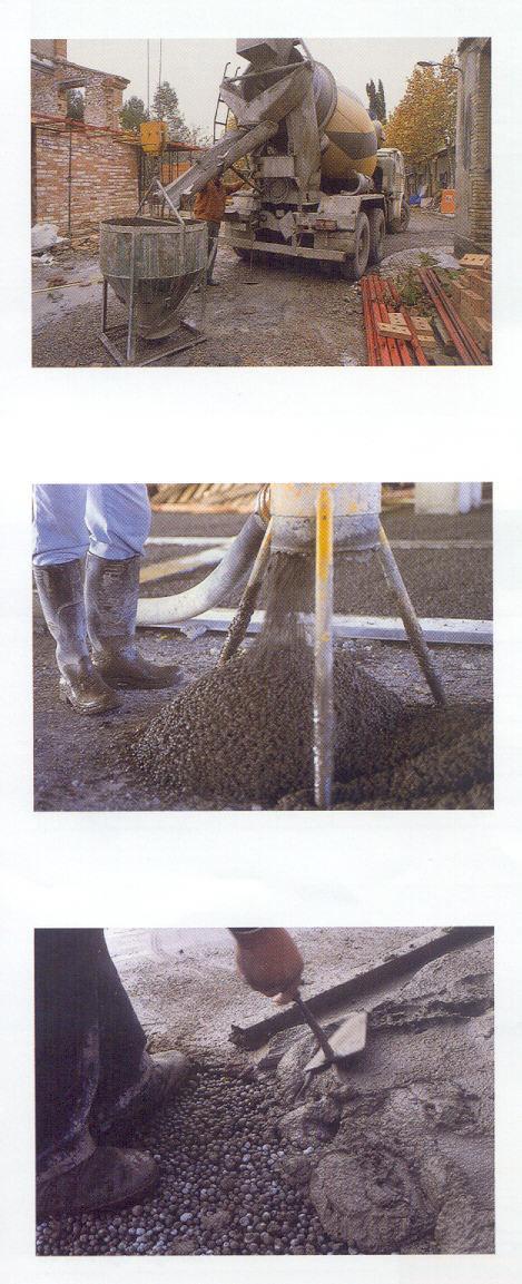 PUESTA EN OBRA REHABILITACIÓN Suministro del mortero / hormigón de Arlita desde planta o en obra. Limpiar y humedecer la zona en la que se va a verter el material.