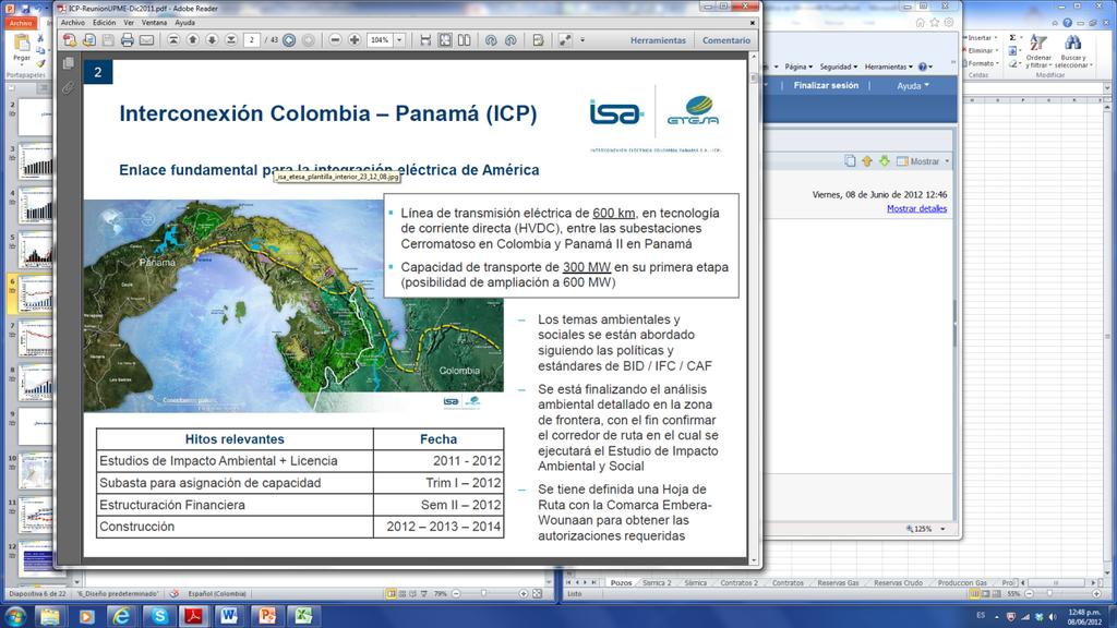 Interconexión Colombia - Panamá Línea de transmisión eléctrica de 600 km, en
