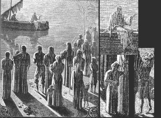Predicación en la Barca y detalles: (San Marcos IV-I; San Lucas V-3) Y entró