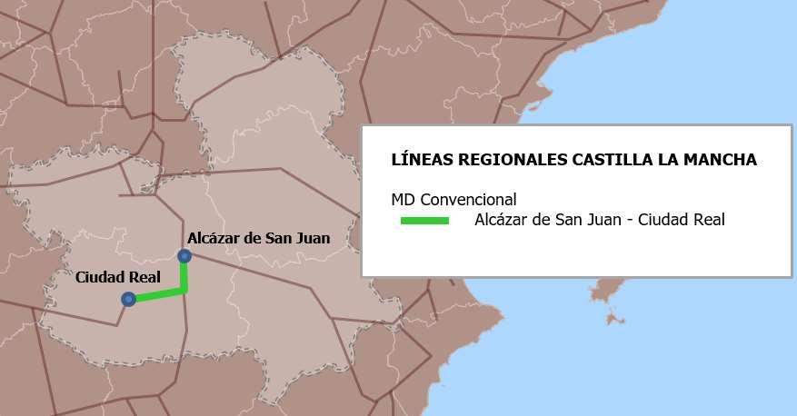 CASTILLA-LA MANCHA Localización geográfica de las relaciones OSP actuales MD Convencional Criterios para la declaración de interés público (datos 2015) Relación OSP