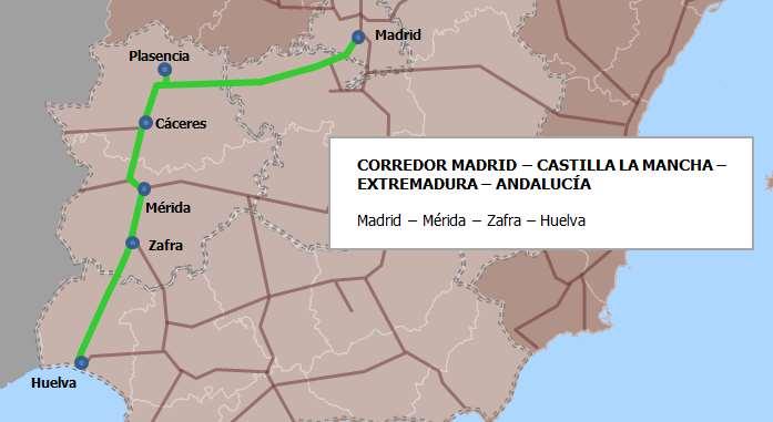 2.2.1.15 CORREDOR MADRID - CASTILLA-LA MANCHA - EXTREMADURA - ANDALUCIA Figura 15. Servicios ferroviarios interregionales Madrid - Castilla-La Mancha - Extremadura - Andalucía Tabla 35.