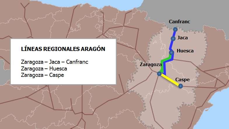 2.2.2.2 ARAGÓN Figura 18. Servicios ferroviarios regionales Aragón Tabla 48.