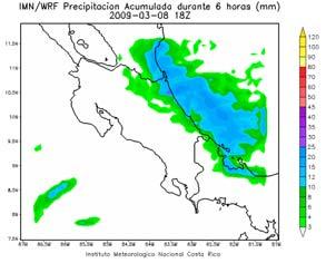 una de las computadoras del Instituto Meteorológico Nacional (IMN), los resultados de estos modelos son una herramienta esencial para complementar el pronóstico de las cantidades de lluvia obtenido