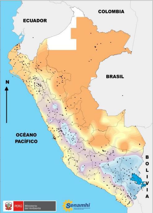 las localidades de Pampas (Huancavelica) y Chaupimarca (Pasco), reportaron cada una valores mínimos de -3.8 C y -3.6 C.