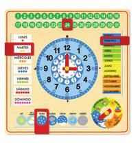 A partir de 3 años.1 o más jugadores. Medidas: 22 x 22 x 8,5 cm. 15,48 COD. 73877 Reloj calendario escolar castellano completo Reloj calendario en castellano.