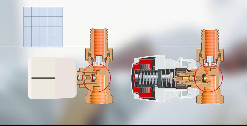 Al contrario de las válvulas manuales, las válvulas termostáticas ahorran energía