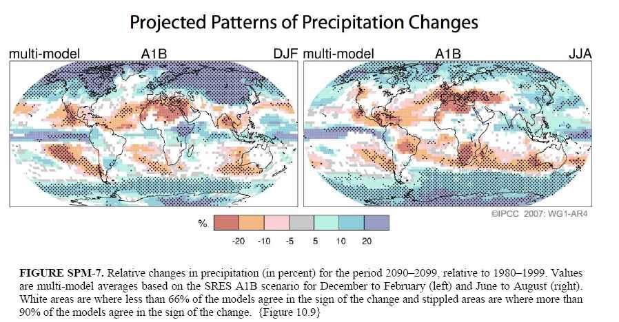 IPCC 2007-4AR wg1: patrones de cambios de