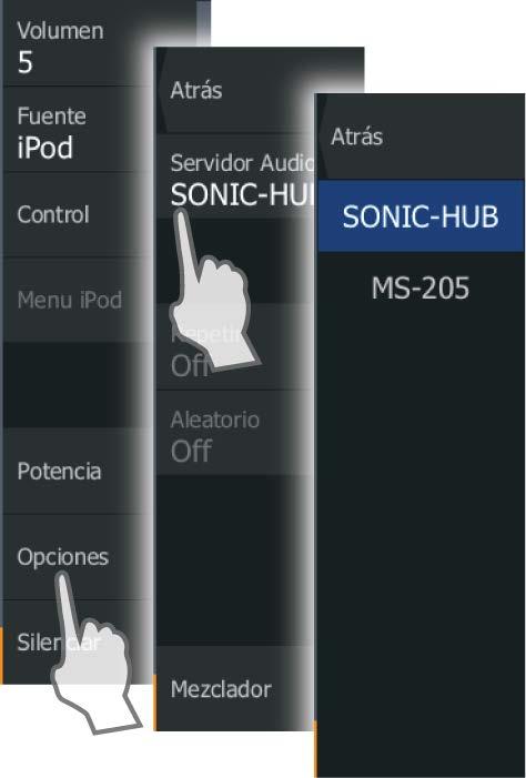 Servidor de audio Si se conectan un servidor SonicHub y un sistema FUSION a la misma red, debe seleccionarse uno de los dos dispositivos como servidor de audio.